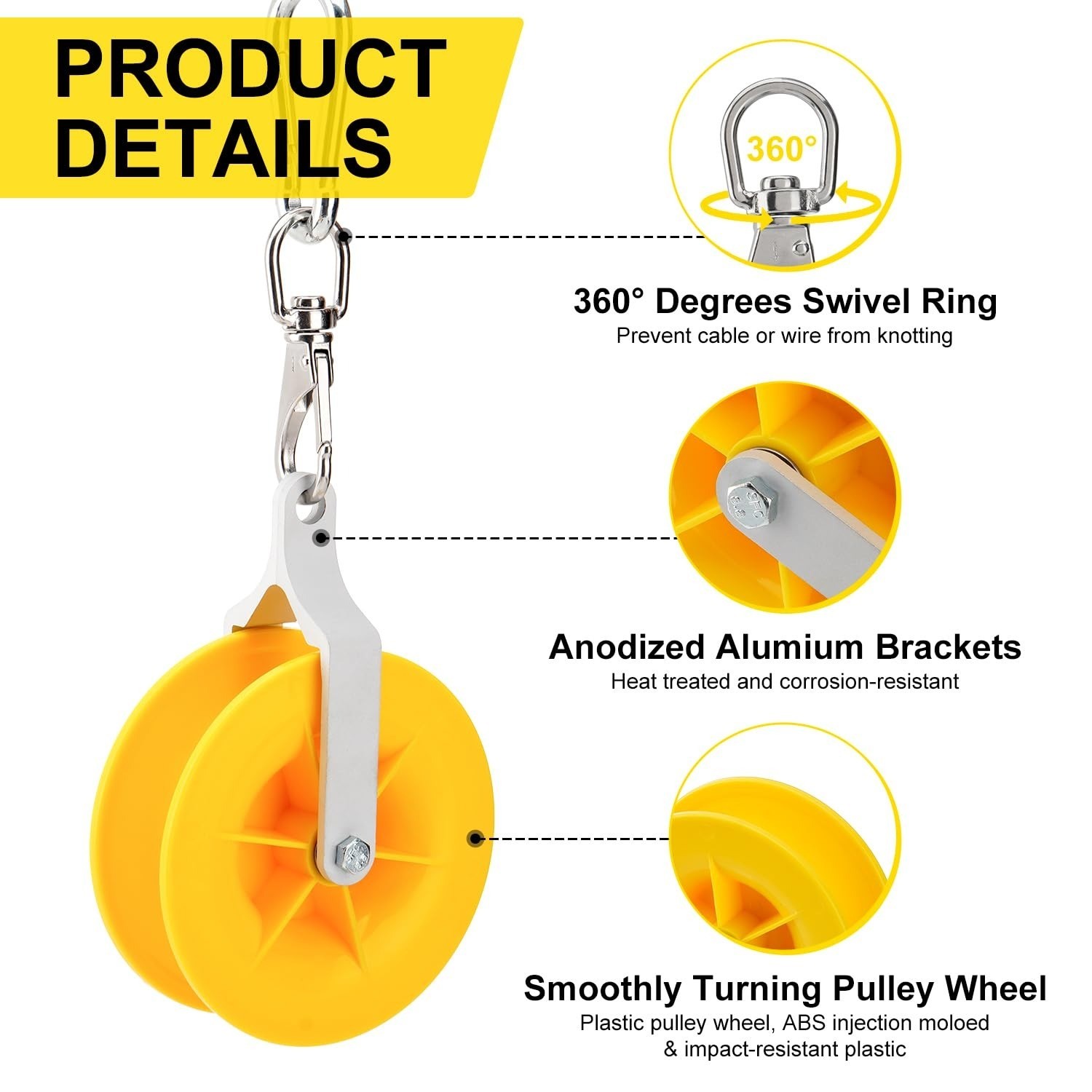 Venussar Cable Pulley Set - 2 Pack for Easy Cable Installation