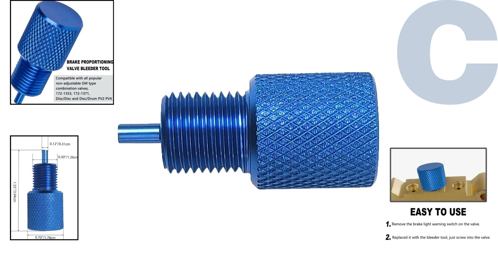 Durable Blue Brake Bleeder Tool for GM Combination Valves – Quick Installation