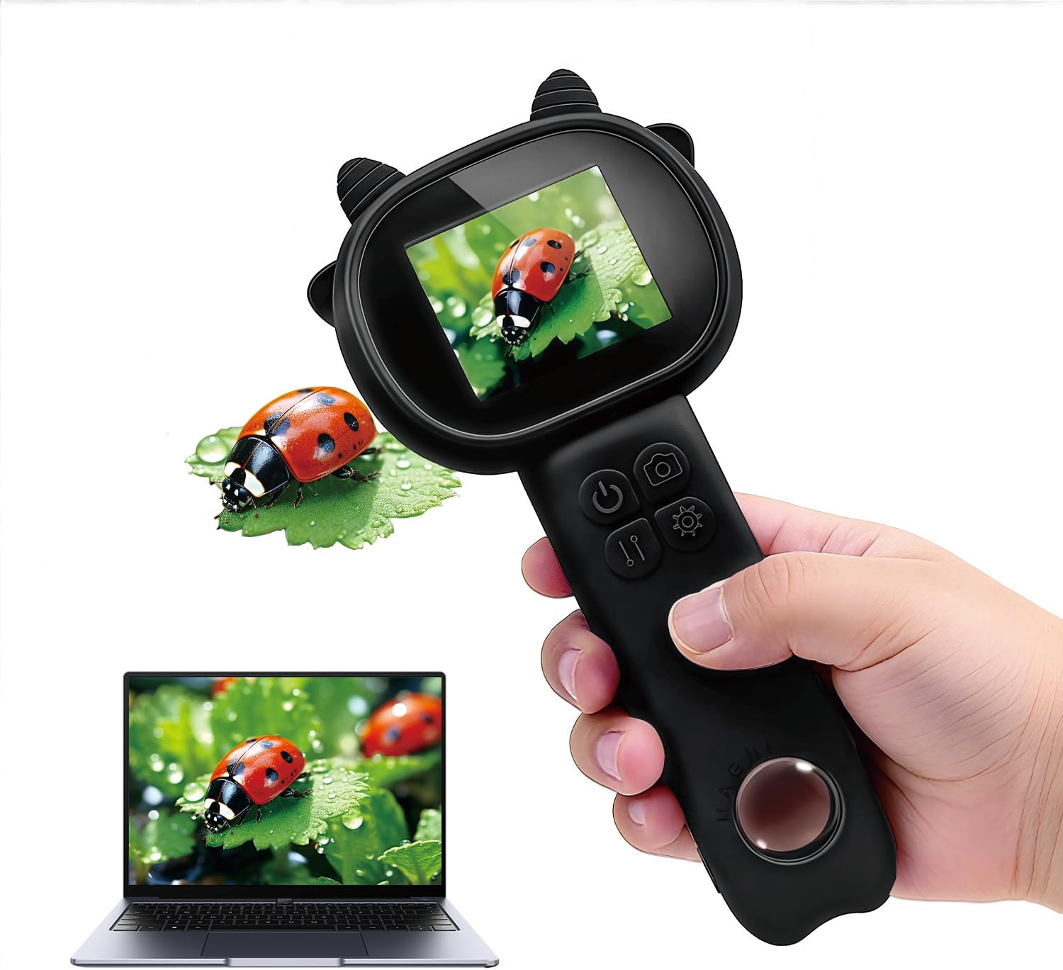 Microscope for Kids 500x Magnification,4X Zoom Mini Pocket Handheld Microscop...
