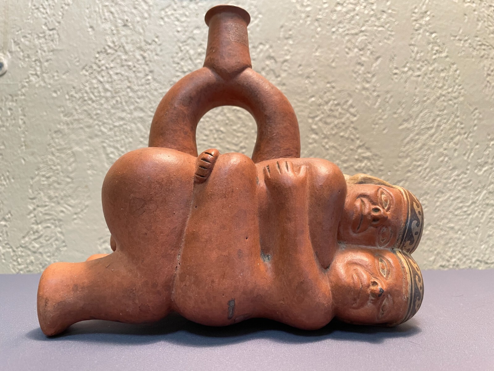 Pre-Columbian Erotic Peruvian Moche Figure Stirrup Spout Vessel Sexuality Maya