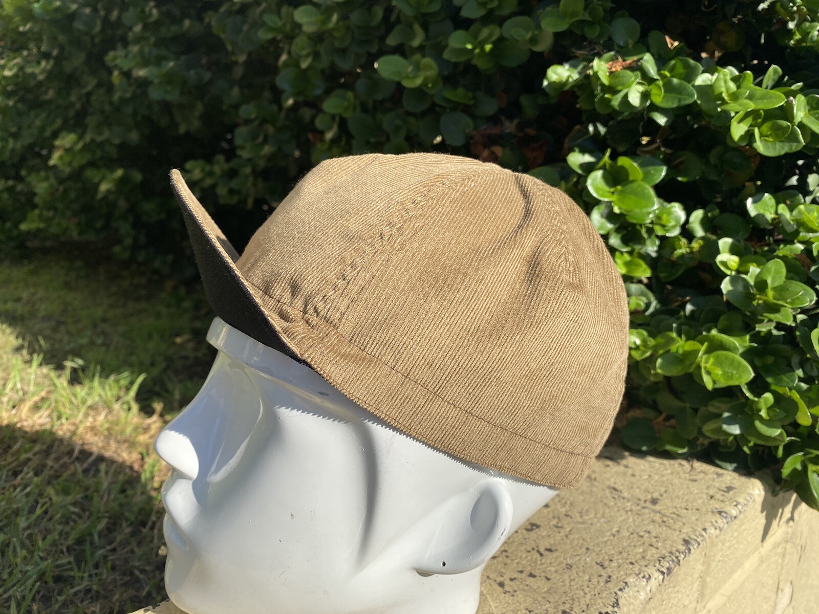 CYCLING CAP 4 PANEL CORDUROY CAMEL COLOR ANY SIZE HANDMADE