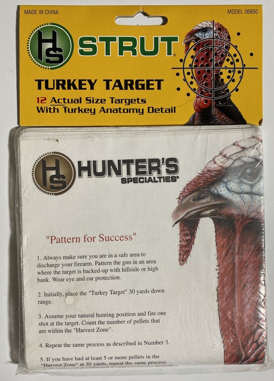 Vintage H.S. Strut Turkey Targets - 12 Pack Shotgun Patterning Targets Hunting