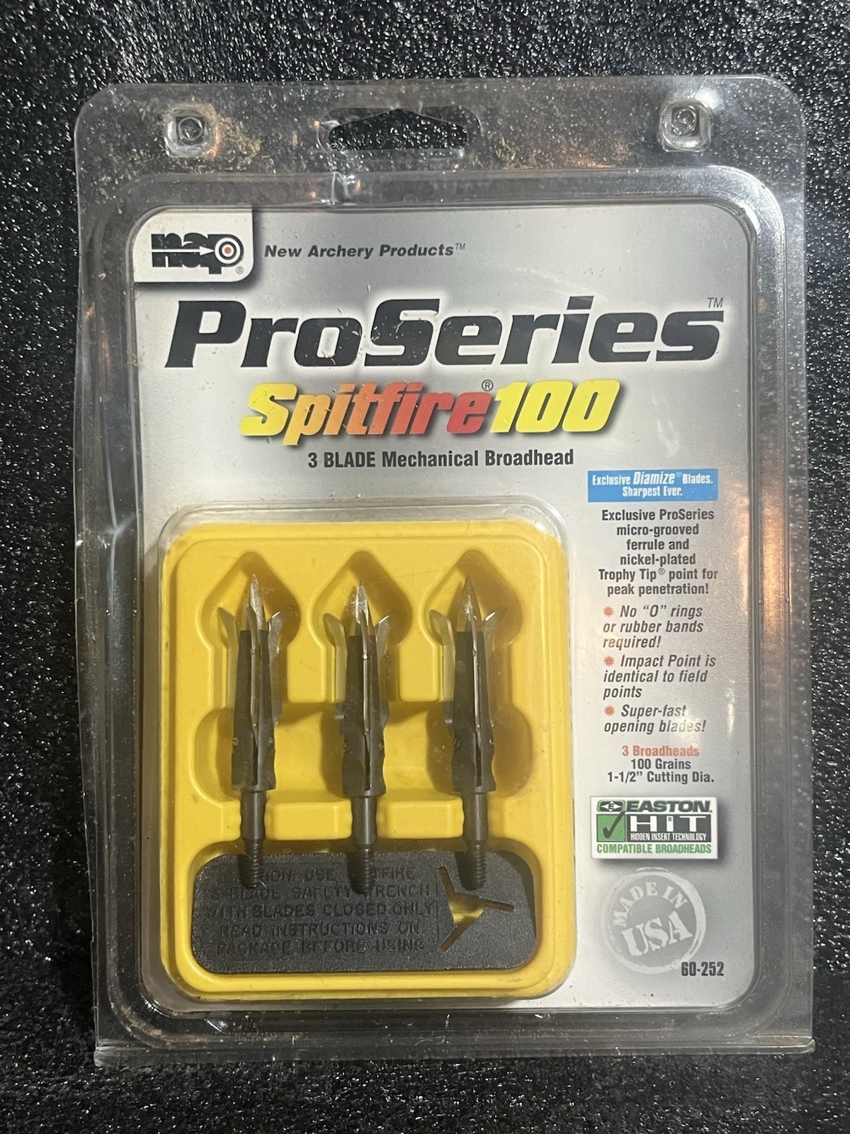 NAP ProSeries Spitfire 100 3-Blade Mechanical Broadheads 100 Grain 3 Pack 60-252