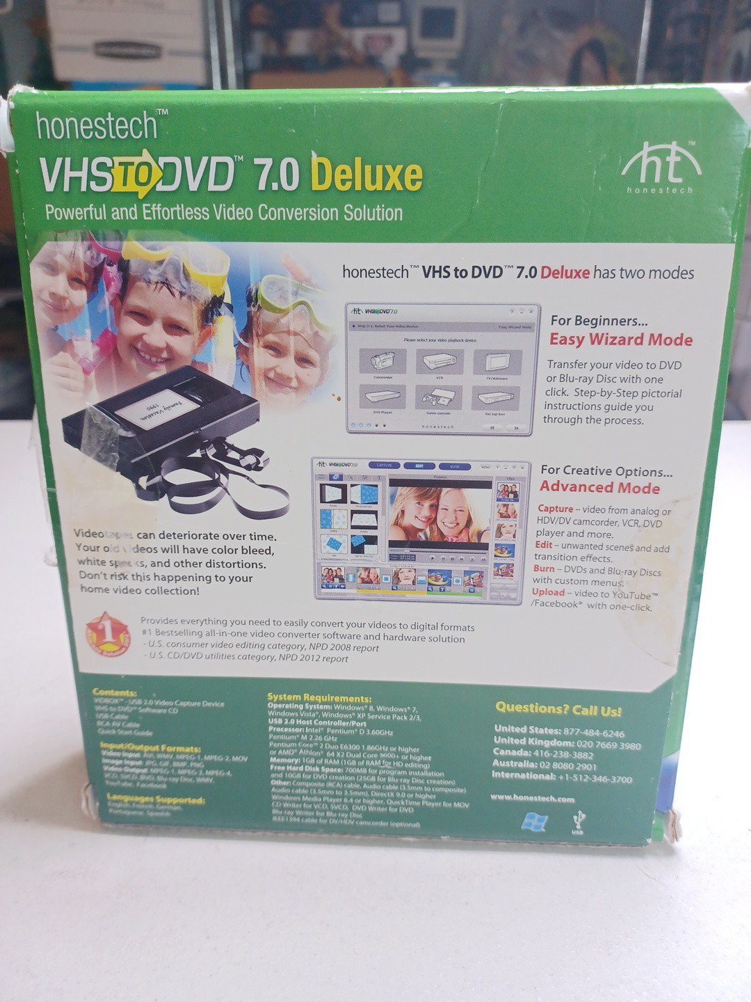 Honestech VHS to DVD/BLU-RAY 7.0 Deluxe Video Conversion Solution USB Windows