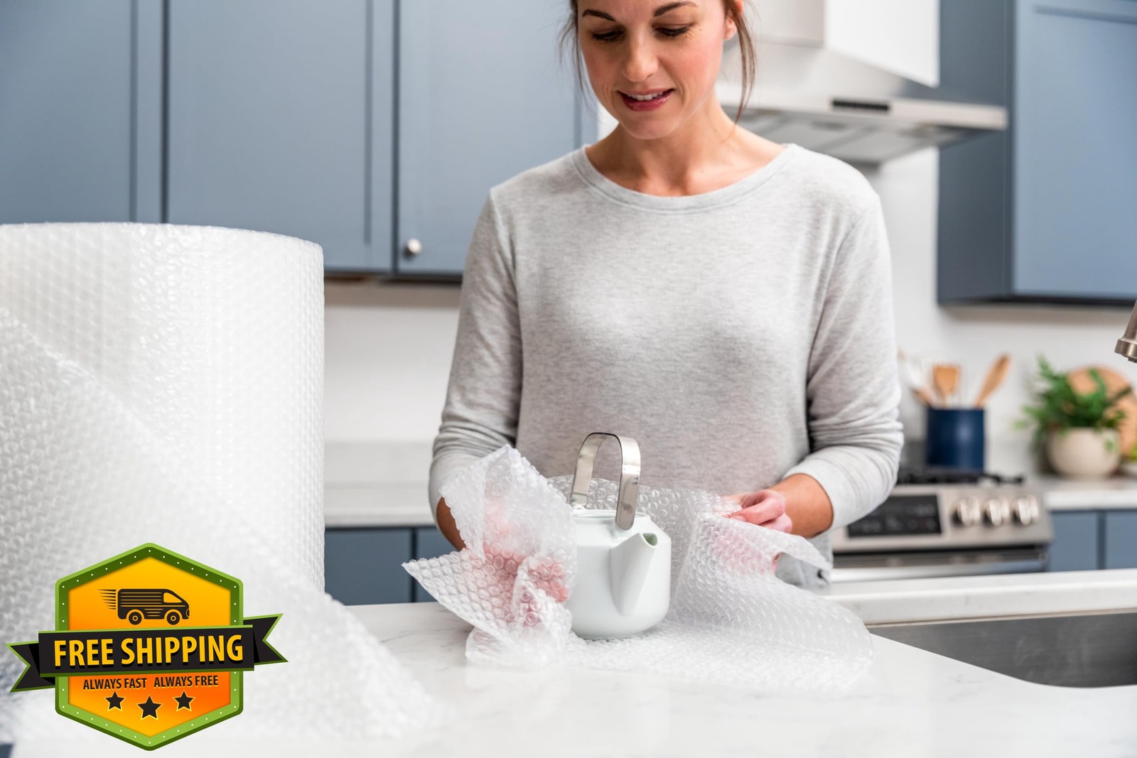 Duck Brand Bubble Wrap Roll 175 FT Moving Shipping Perforated