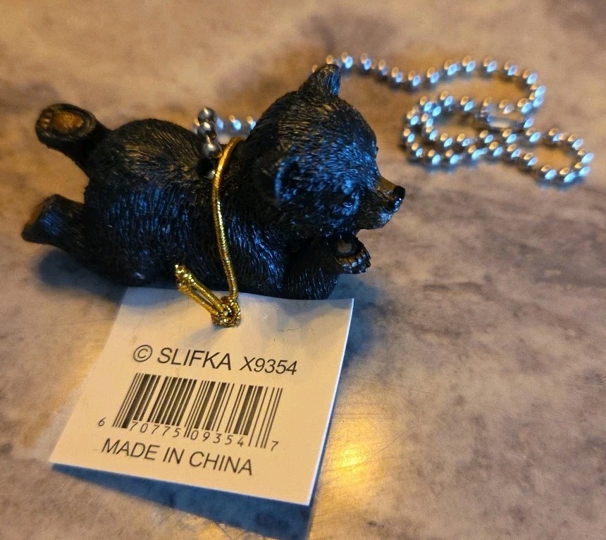 Slifka Black Bear Resin Ceiling Fan Pull Chain 10.5 Long
