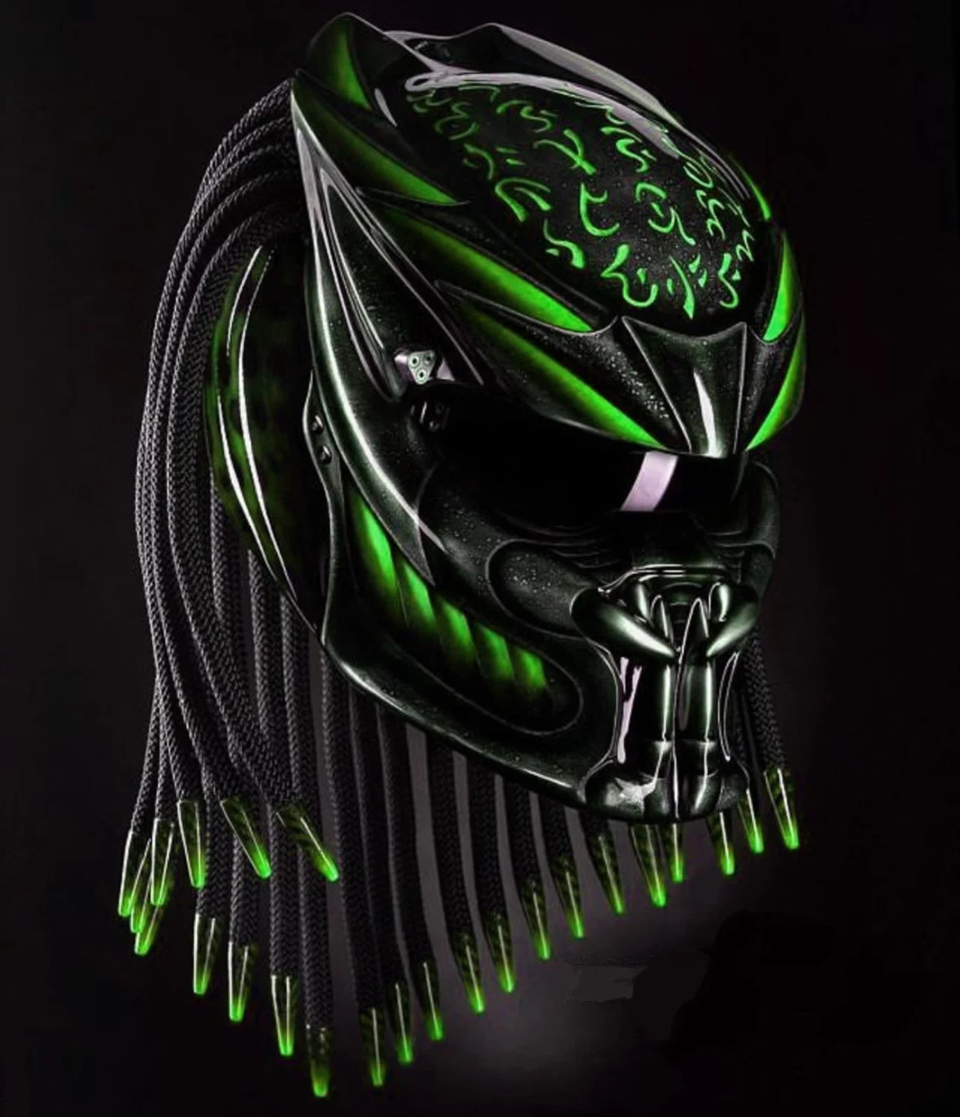 PREDATOR MOTORCYCLE HELMET FIRE STYLE ( DOT & ECE CERTIFIED )