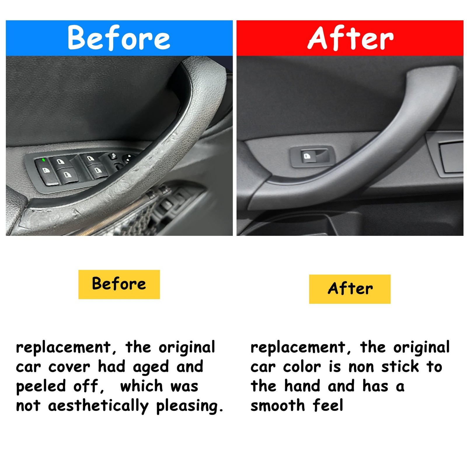 Car Inner Door Handle Pull Outer Cover Replacement for BMW X1 F48 2016-2019, ...