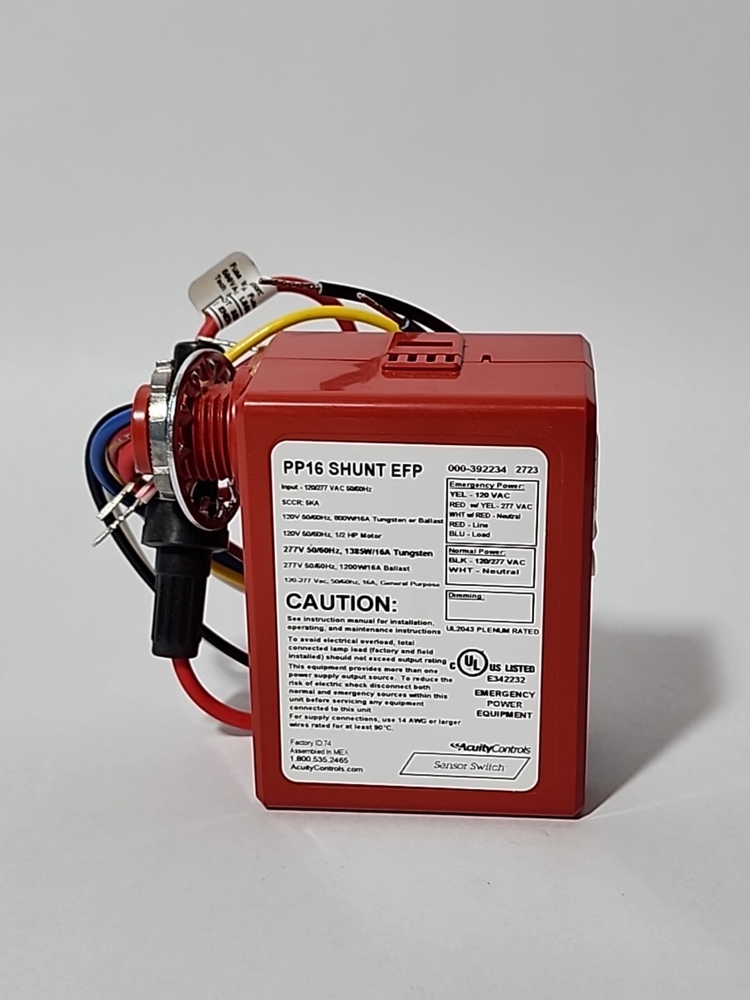 Acuity PP16 Shunt EFP Sensor Switch Bypass Relay Pack