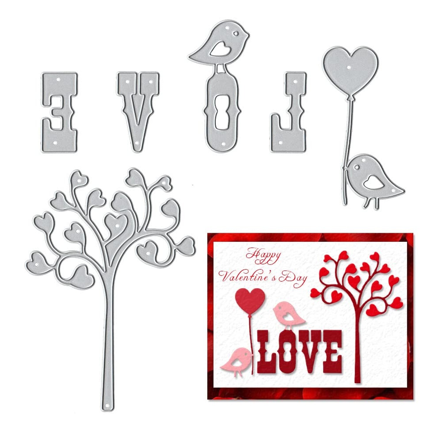 Hying Valentines Trees Frame Cutting Dies for Card Making and Photo Album Dec...