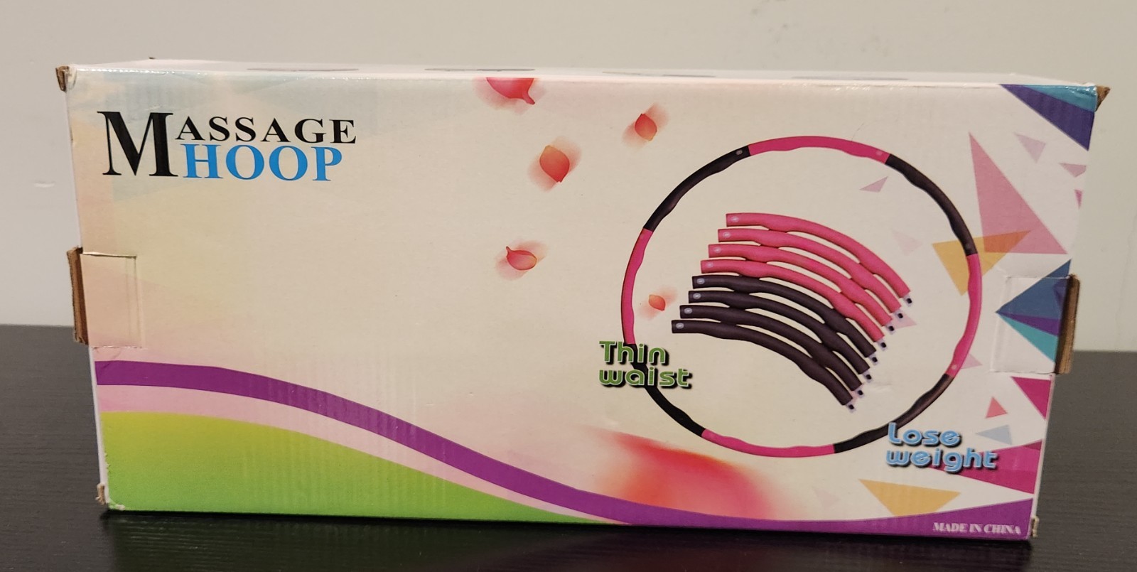 Massage Fitness Hoop for Weight Loss  NEW In Box w/Jump Rope  Pink and Gray
