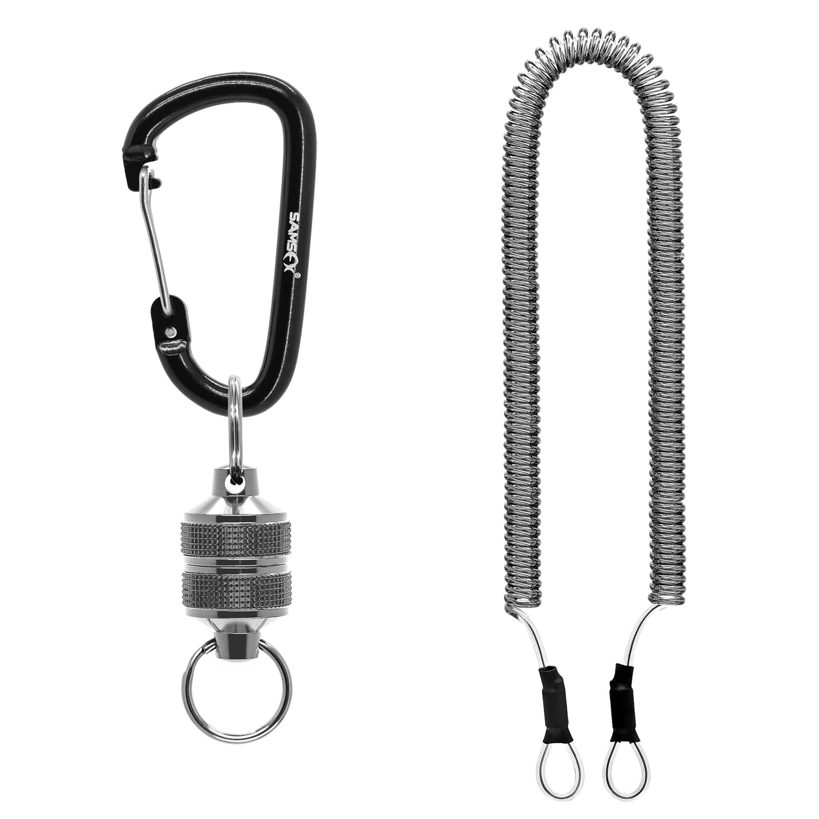 SAMSFX Fishing Strongest Magnetic Net Release Black Rubber Non-Slip Grip