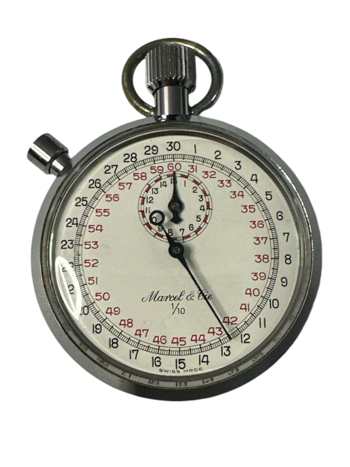 MARCEL & CIE, 1/10 STOP WATCH, 7 JEWELS, SWISS MADE, WORKING COND.