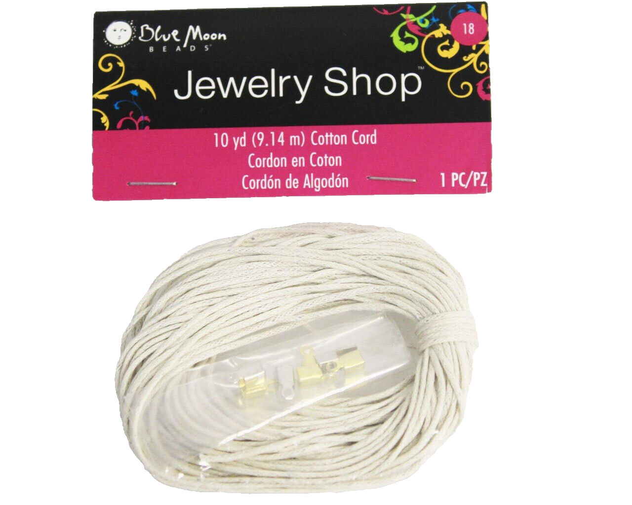 Blue Moon Cotton Cord Kit, Jewelry, Metal Clasps, 10 yd (9.14m) NEW