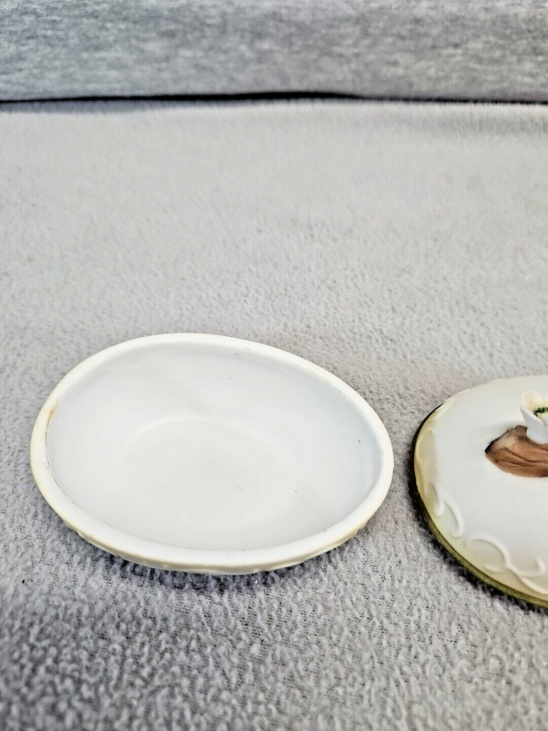 Lefton China Egg Trinket Box Hand Painted (3s2)