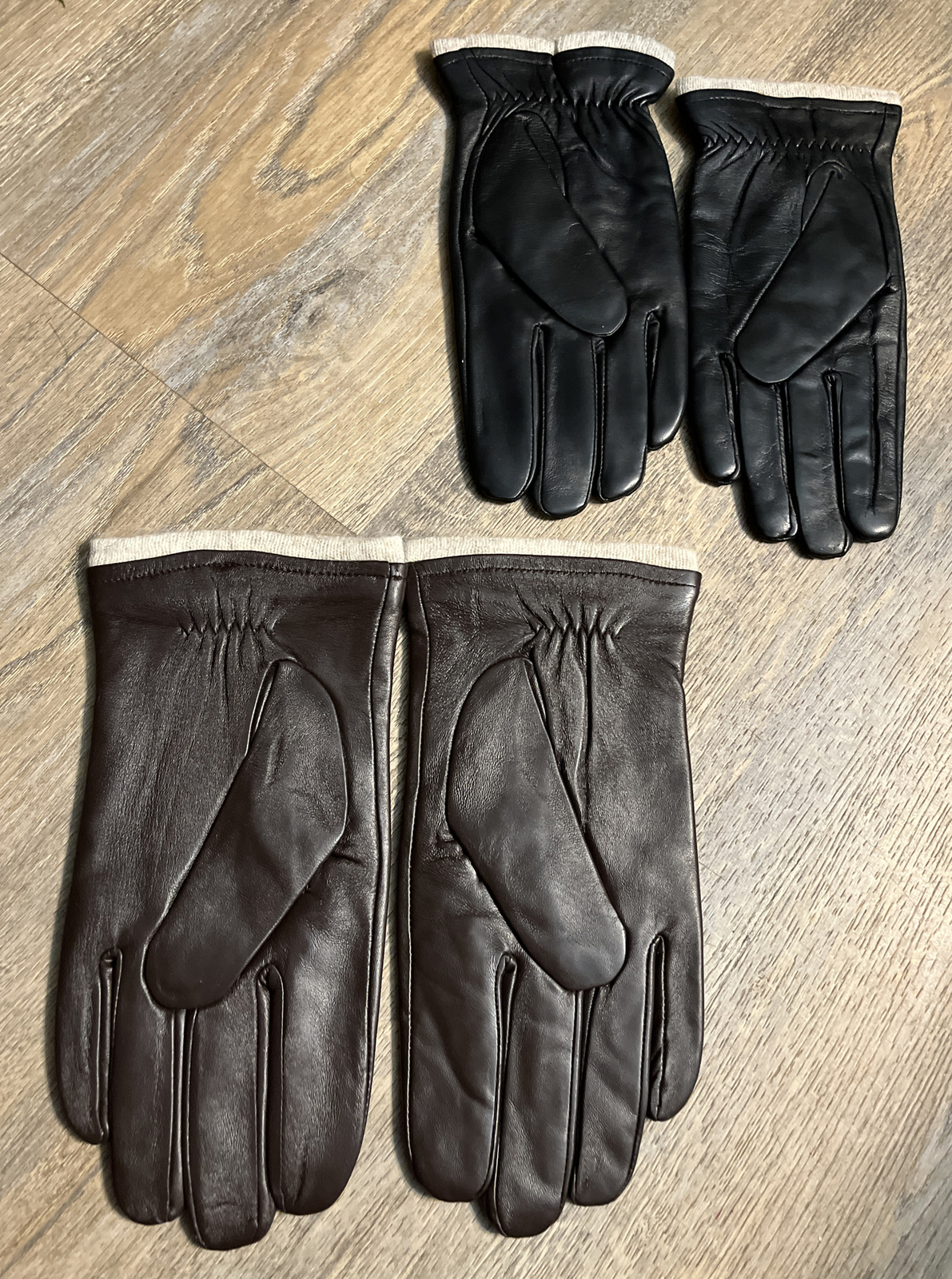 Men's Sheepskin Leather Motorcycle Gloves Cashmere Lined-CHOOSE COLOR/SIZE