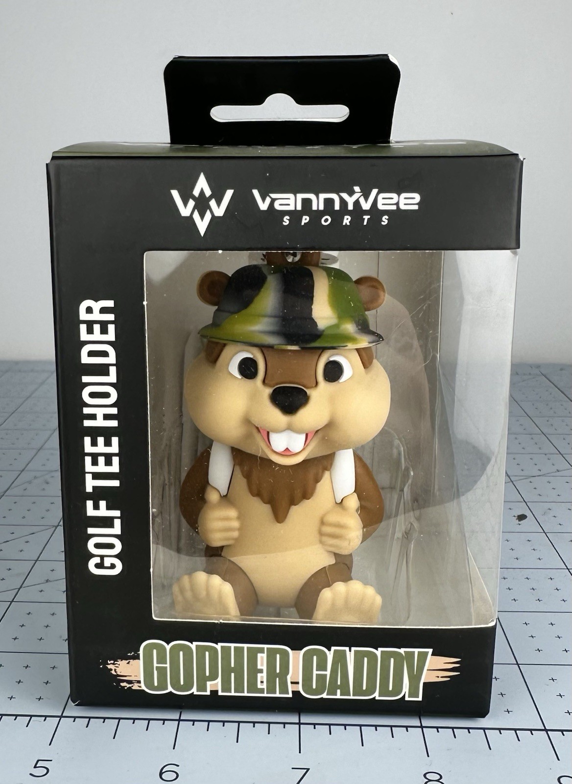 VannyVee Sports • Golf Tee Holder • Gopher Caddy • Includes 8 Tees • NEW