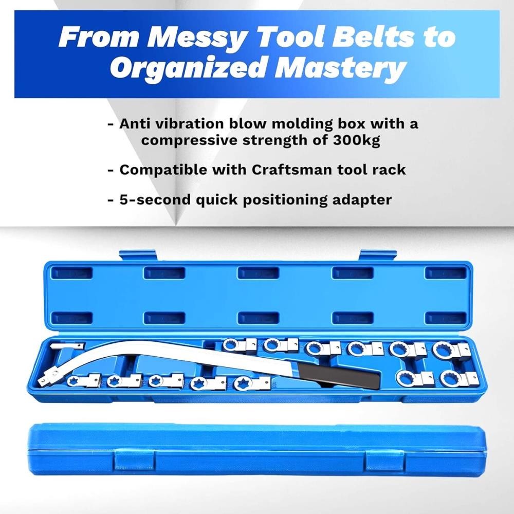 Engine Timing Belt Tensioning Tool Set with Multiple Adapters for Car Repair