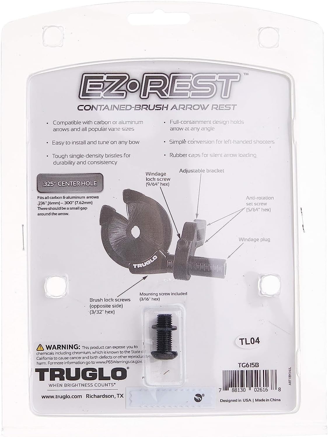 Arrow Rest Full Containment Brush Lightweight Quiet Hunting Target