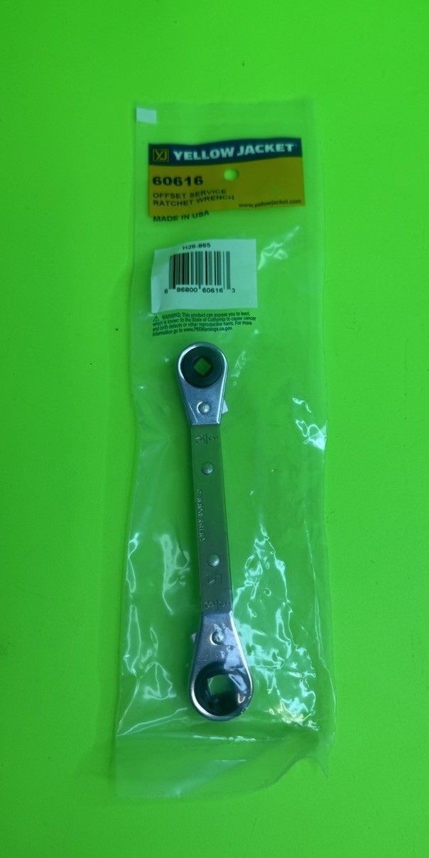 Yellow Jacket 60616 Ratcheting Refrigeration Wrench, 5-5/8 In, Finish: Chrome