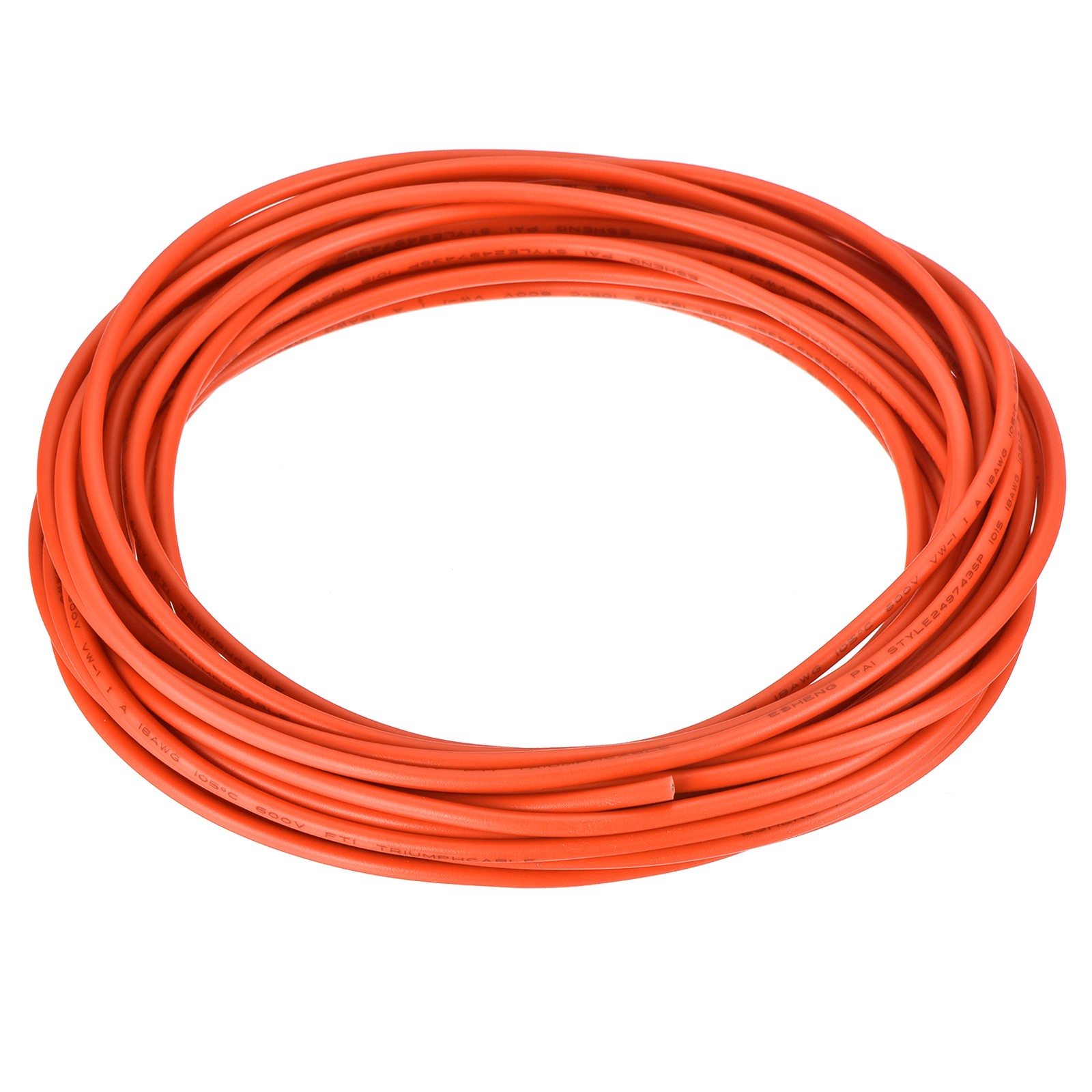 18AWG 18 Gauge Stranded Hook-Up Wire PVC Tinned Copper Wire 7.5m/25ft Orange