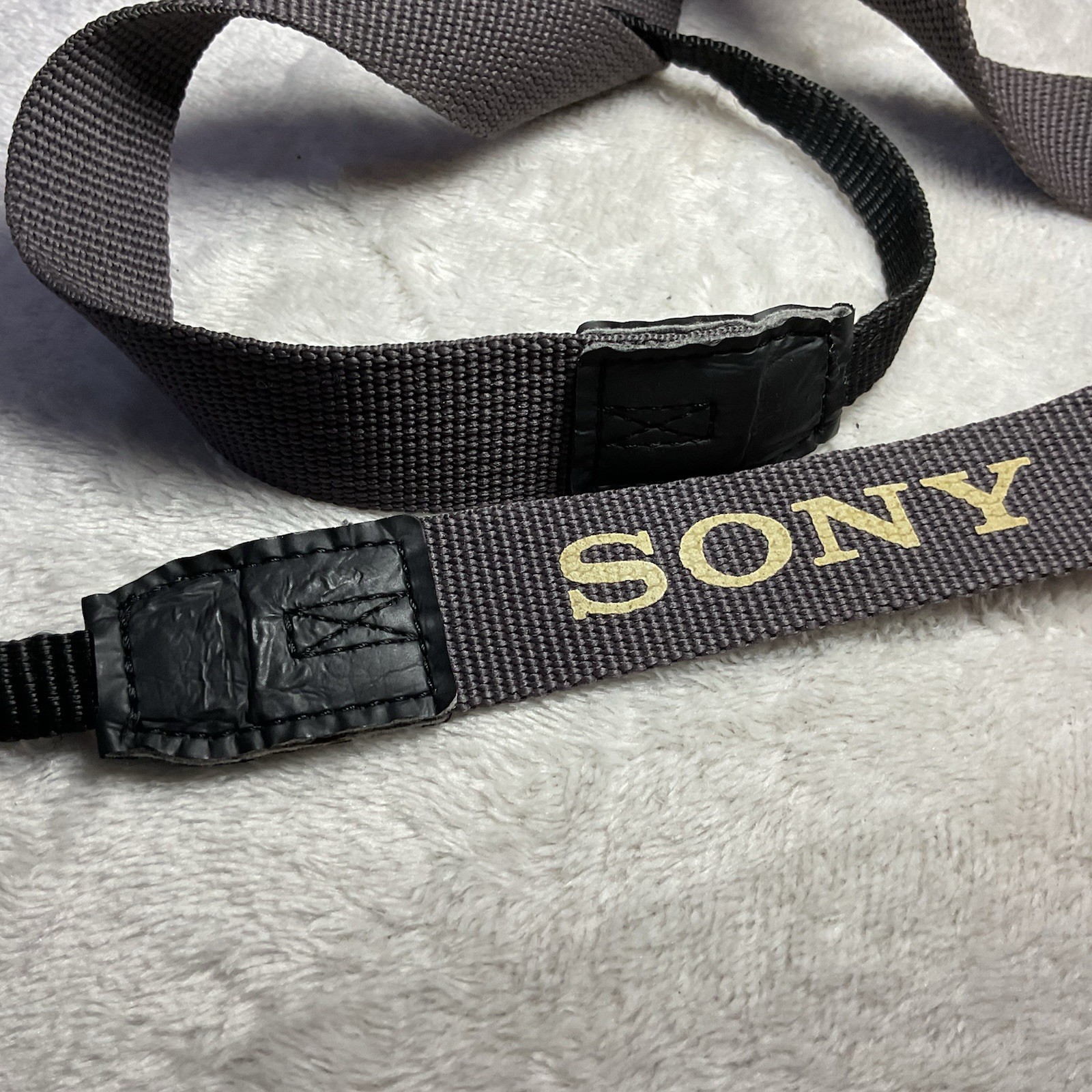 Vintage Sony Camera Neck Strap Gray Black Adjustable