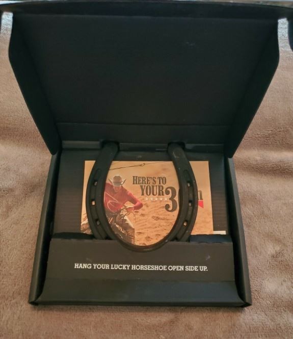 Marlboro 30th Birthday Collectible Lucky Cast Iron Horseshoe in Box