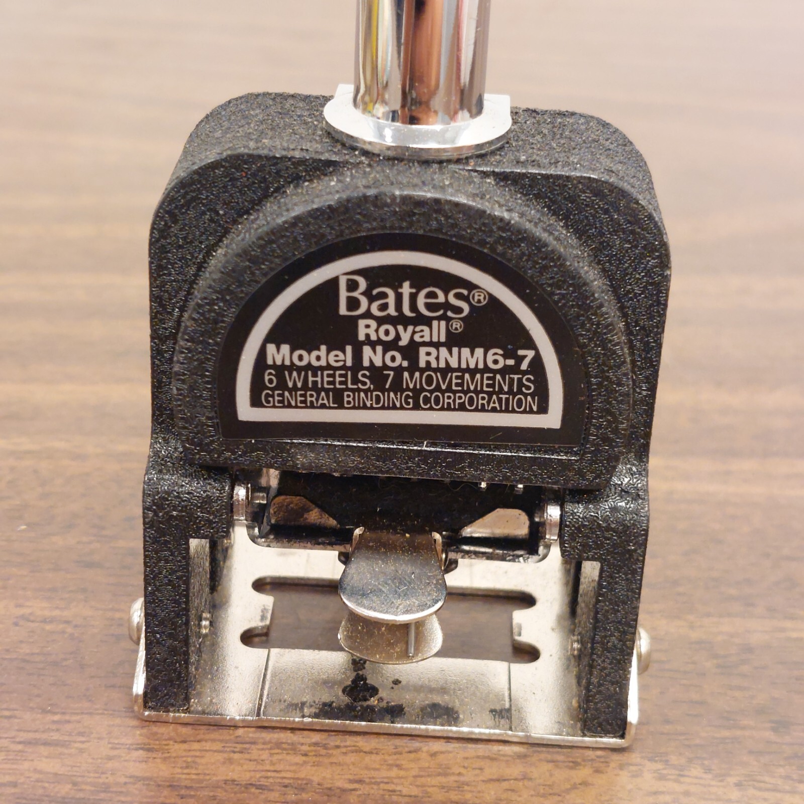 Bates Royall RNM6-7 Automatic Numbering Machine Ink Stamp 6-Wheels 7-Movements
