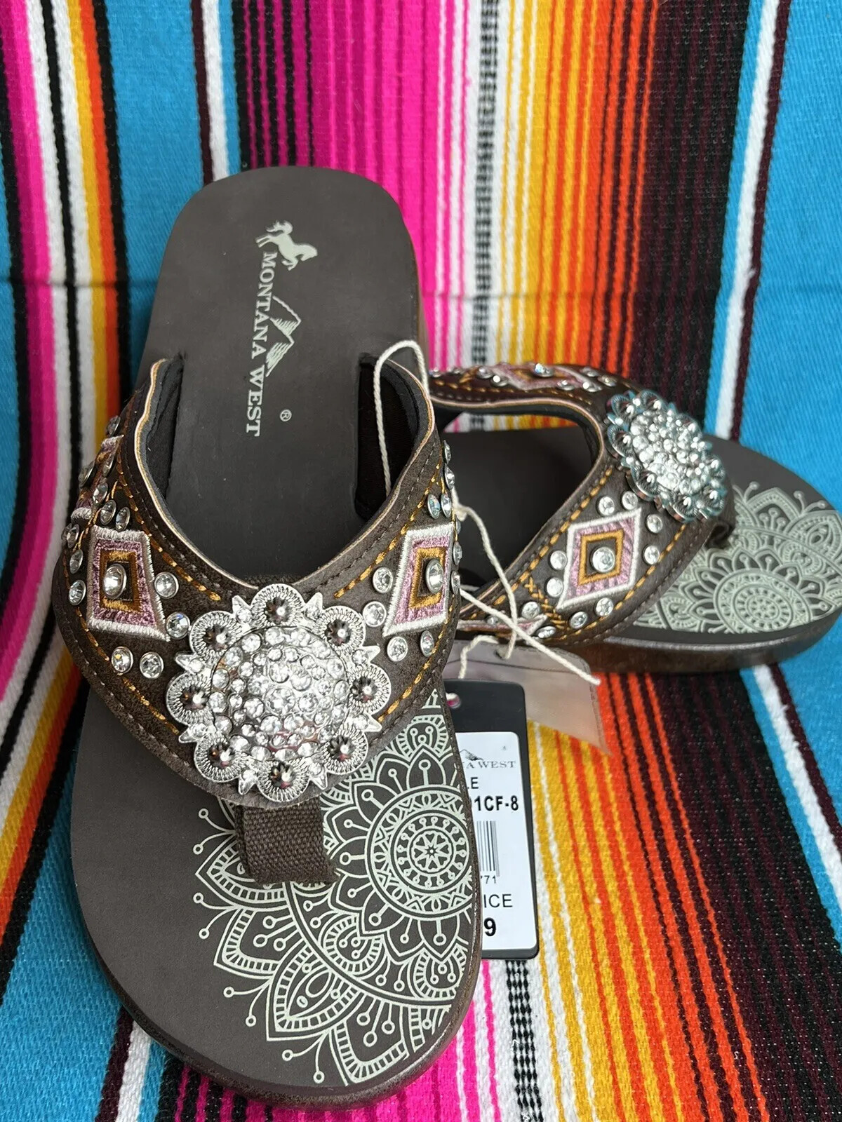 MONTANA WEST ~ BLING ~ CONCHO ~ FLIP FLOPS