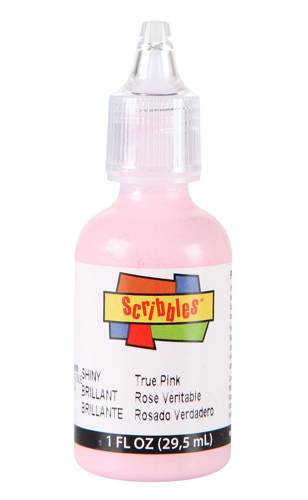 Scribbles True Pink Dimensional Fabric Paint 1oz for Crafts and DIY Projects