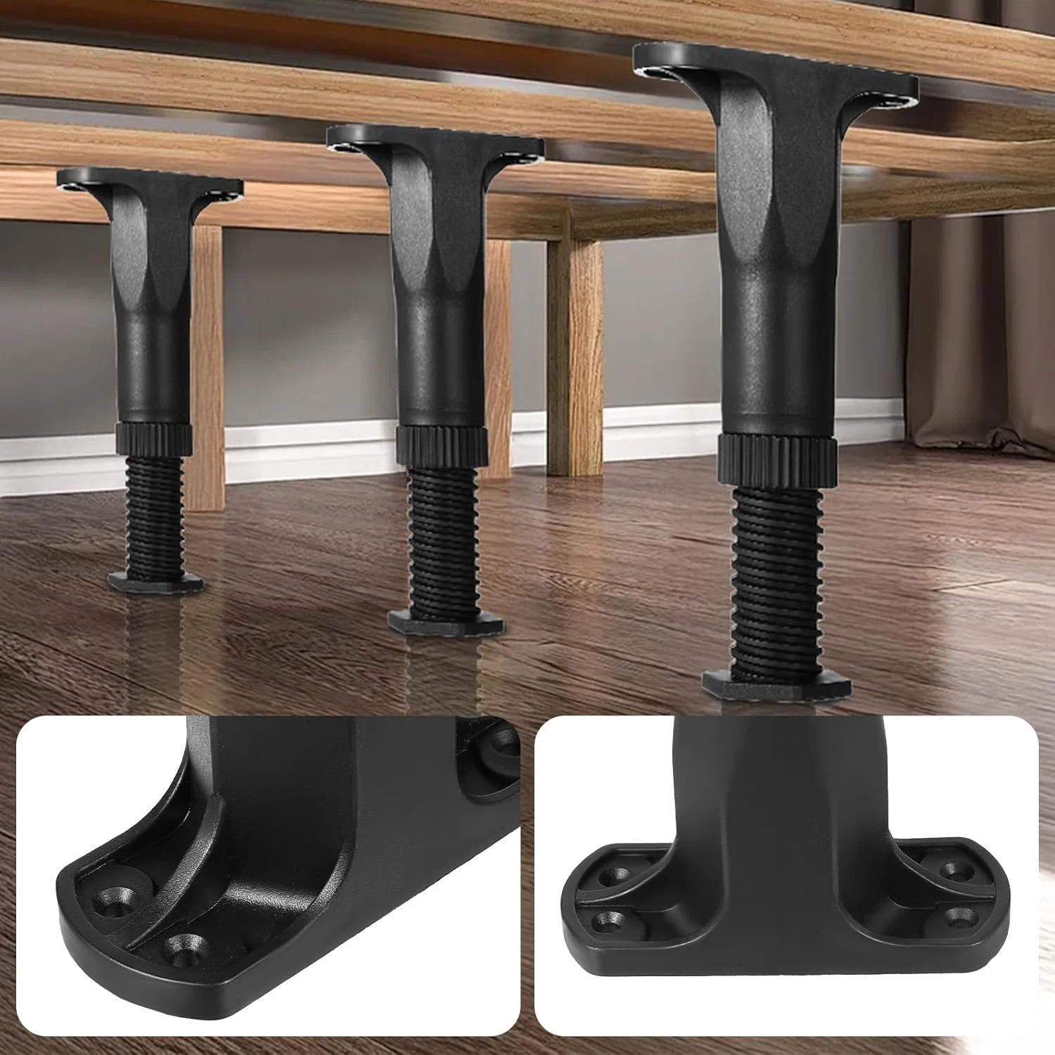 4PCS Adjustable Bed Frame Support Legs Heavy Duty Furniture Slat Center Support