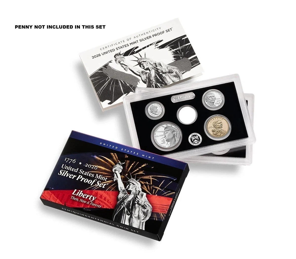 2026-S United States Silver Proof Set with Box and COA - NO PENNY! - IN HAND!