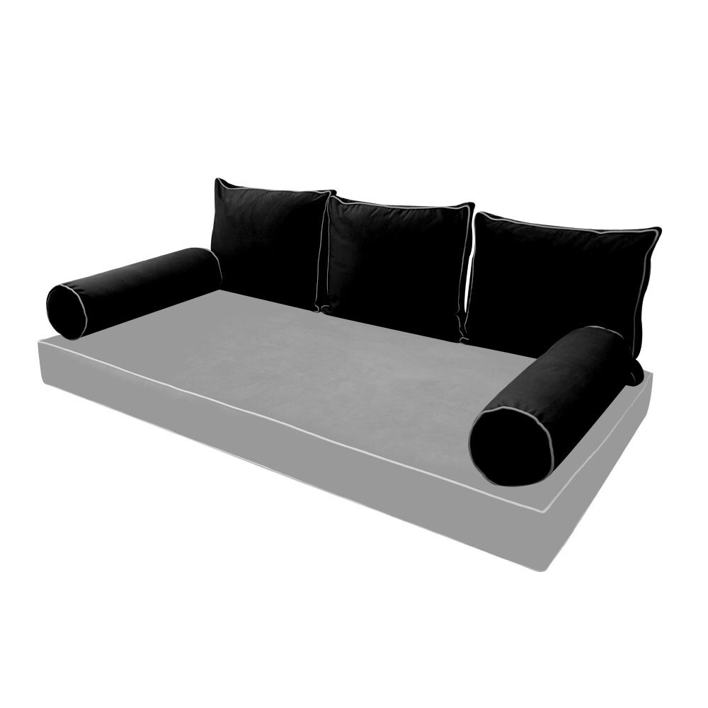 SLIPCOVER ONLY Contrast Twin Style V3 Velvet Indoor Daybed Bolster Cushion AD374