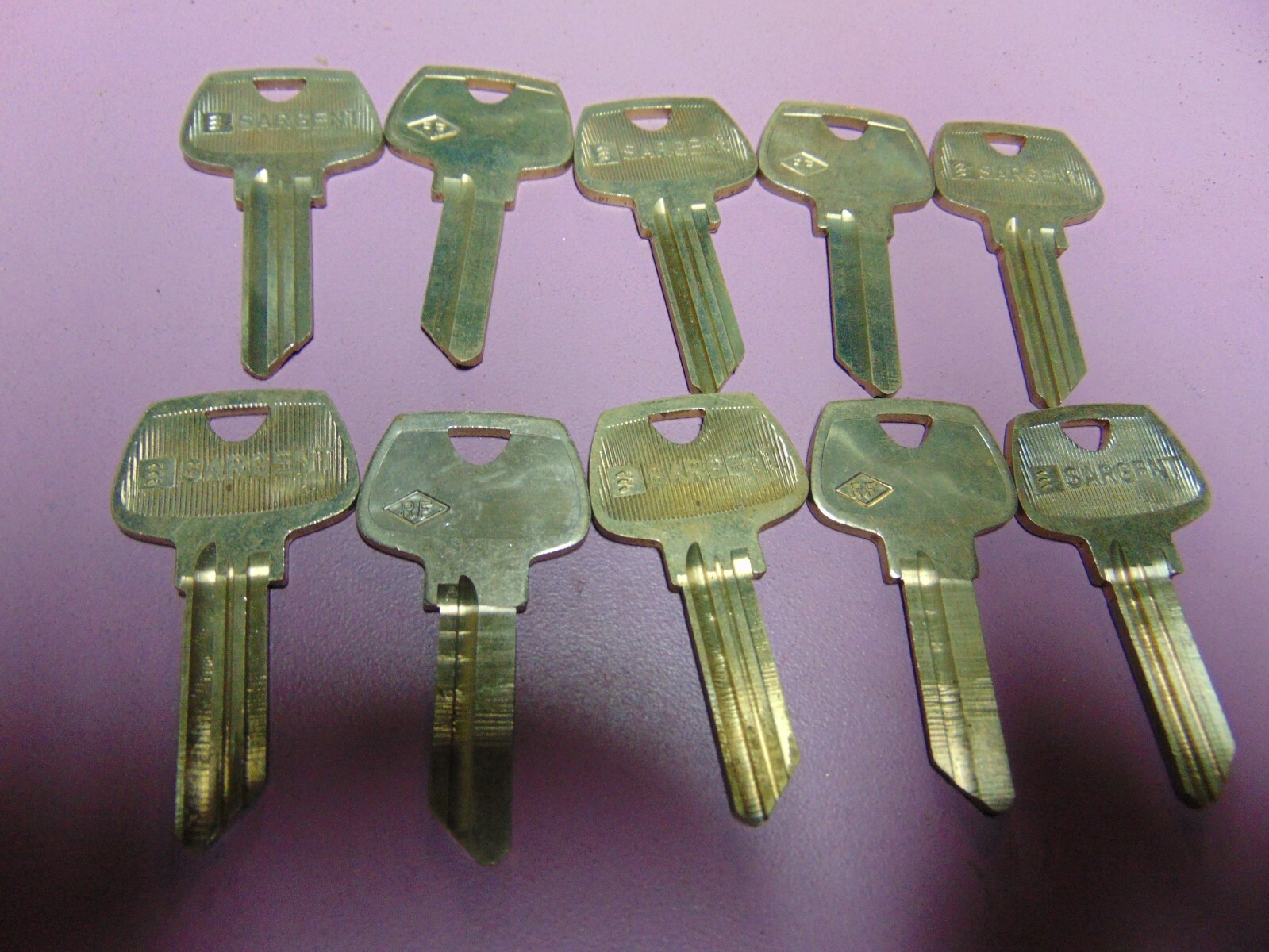 10 KEYS ORG. SARGENT RF 5 PIN KEYS BLANKS UNCUT LOCKSMITH