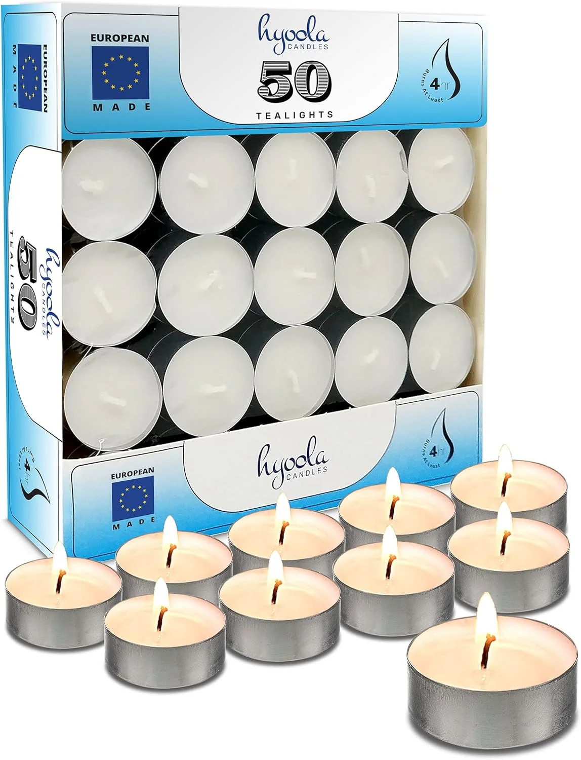 Tea Lights Candles - 50 Bulk Candles Pack - Natural Palm Oil Tea Light -