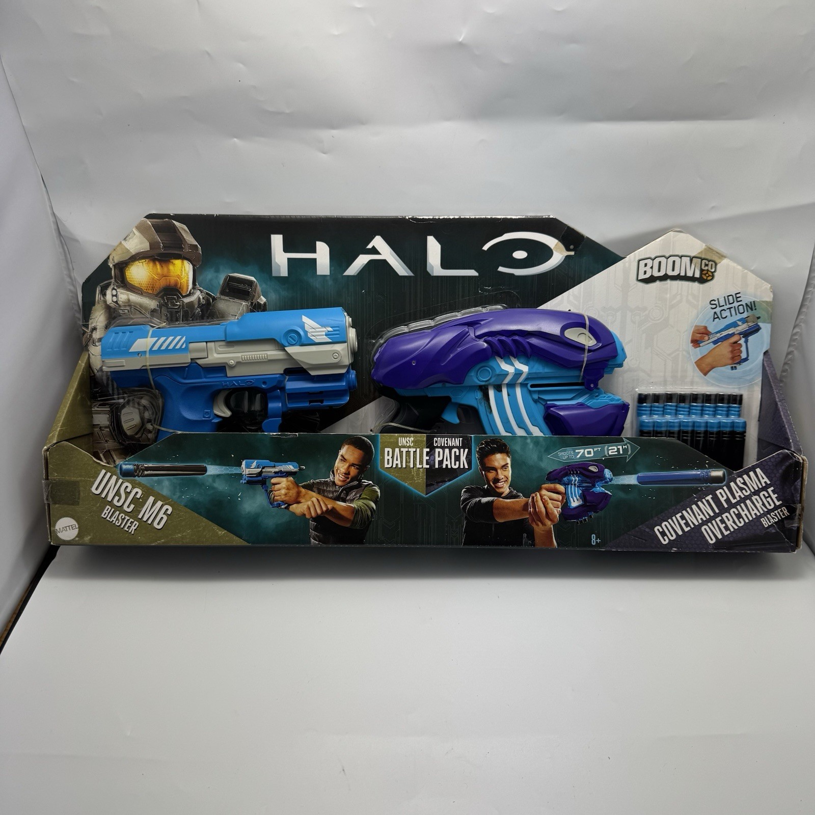 BoomCO Halo Battle Pack UNSC M6 & Covenant Plasma Overcharge Blasters with Darts