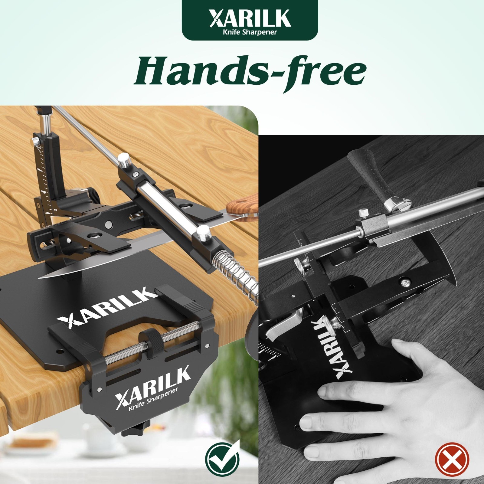 XARILK Aluminum Knife Sharpener Securing Clip, Adjustable Width 1.8-4.5"