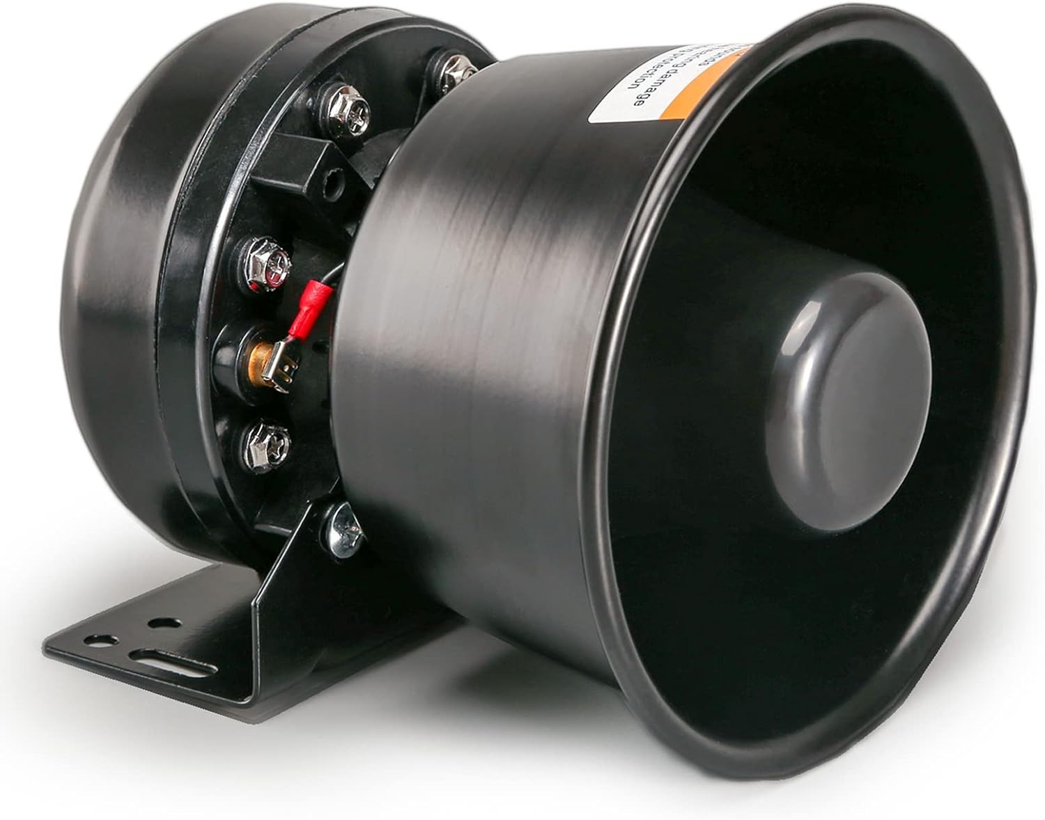 200 Watt High-Performance PA Siren Horn Speaker [Black Steel] [8 Ohms]