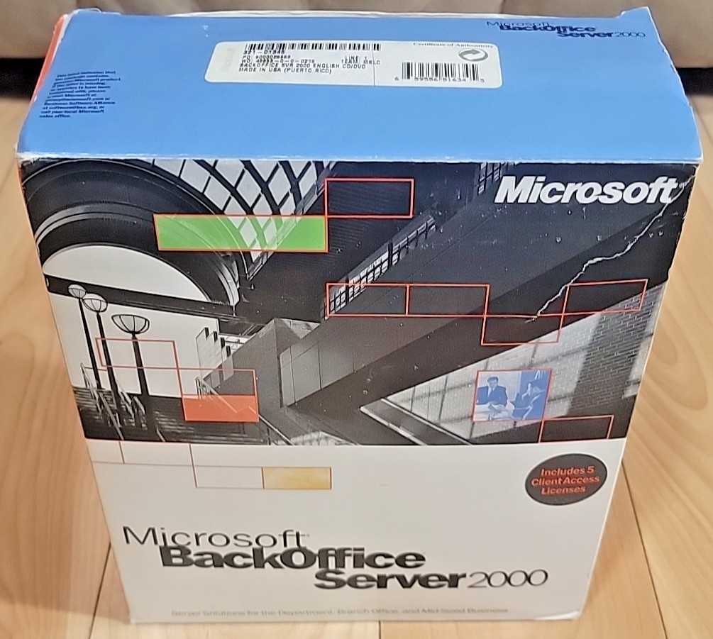 Microsoft BackOffice Server 2000 - Software 5 Clients - CD 6-Disc Set & Key READ
