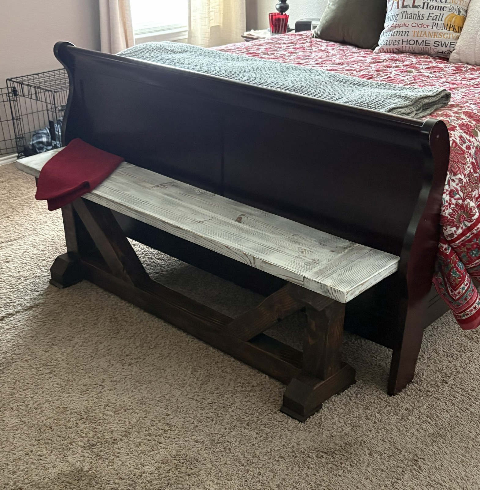 Hand made wooden bench, New, Distressed Top, Solid Pine, Entry/Hall/Seating