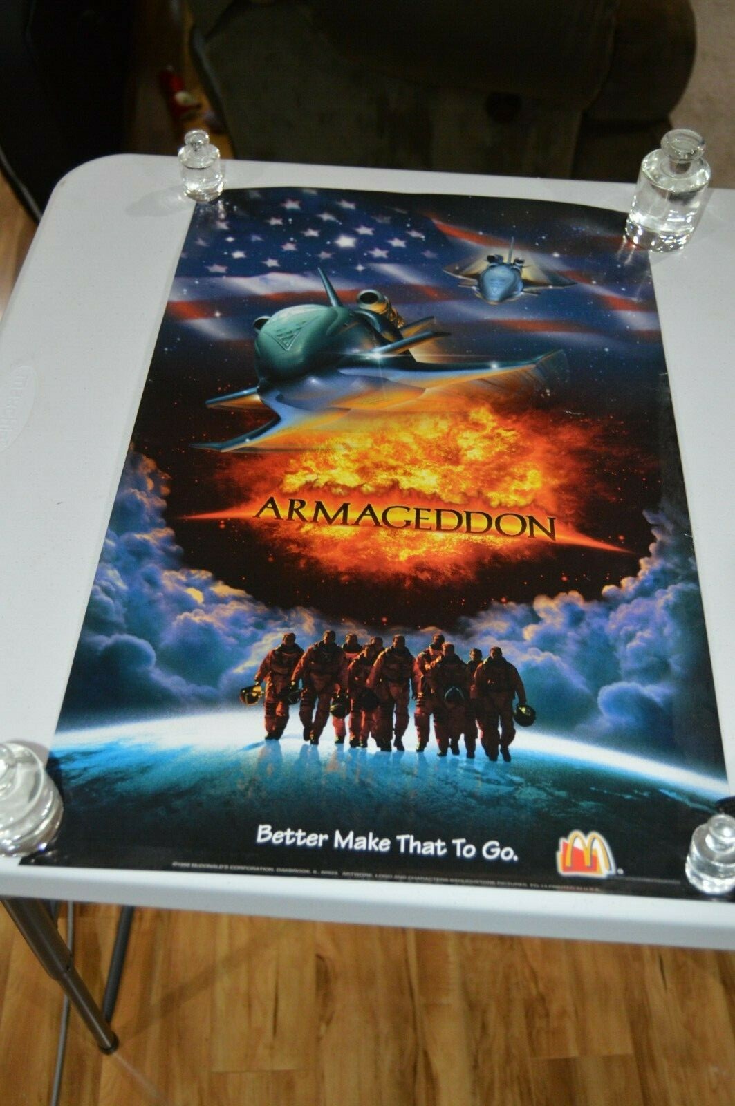 1998 Mcdonalds Promo Poster Armageddon Movie Better Make That To Go Hard To Find