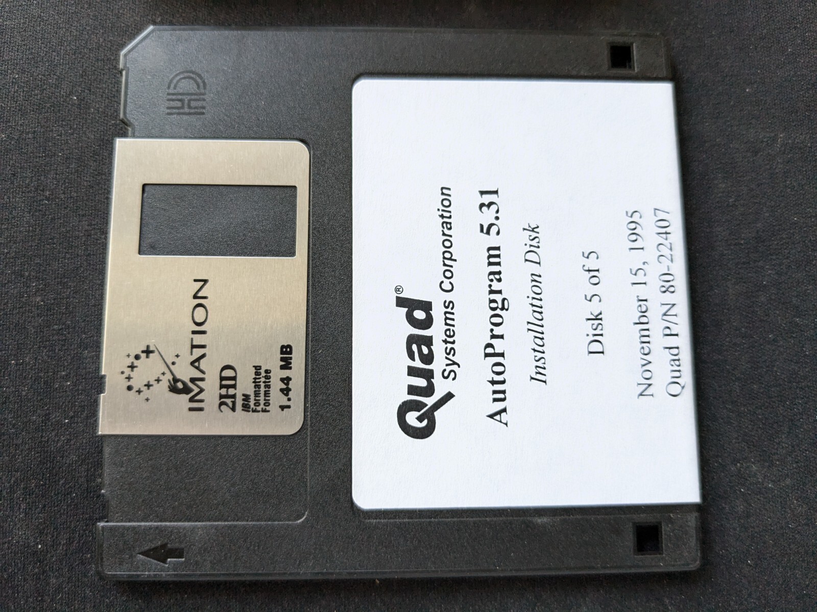 1998 Quad Systems Corporation PCB Pick & Place 5.31 AutoProgram Software