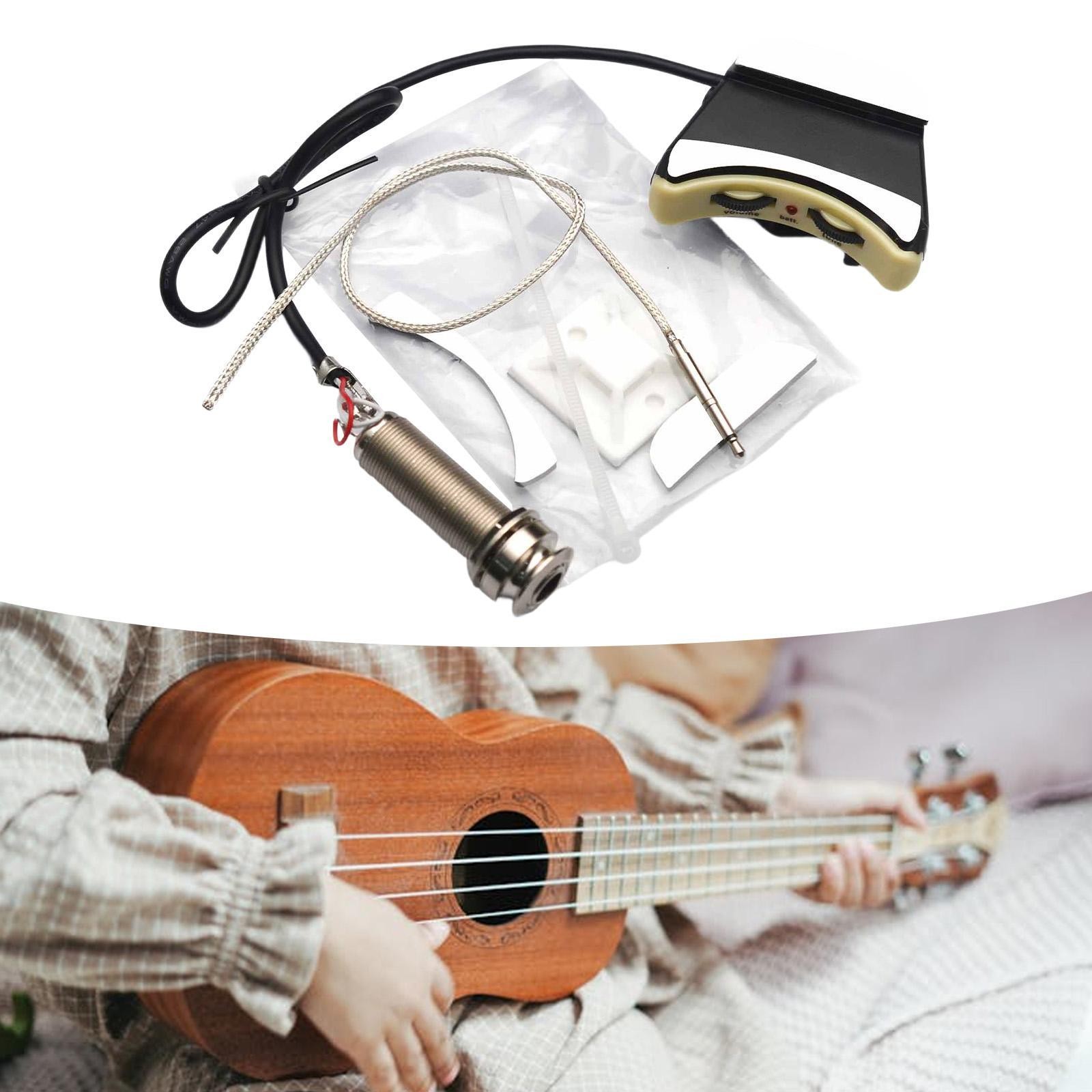 Ukulele Piezo Pickup Soundhole Mount Guitar Active Pickup