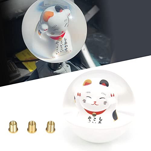 RYANSTAR Universal Acrylic Shift Head Cute Fortune Lucky Cat Ball Shift Round