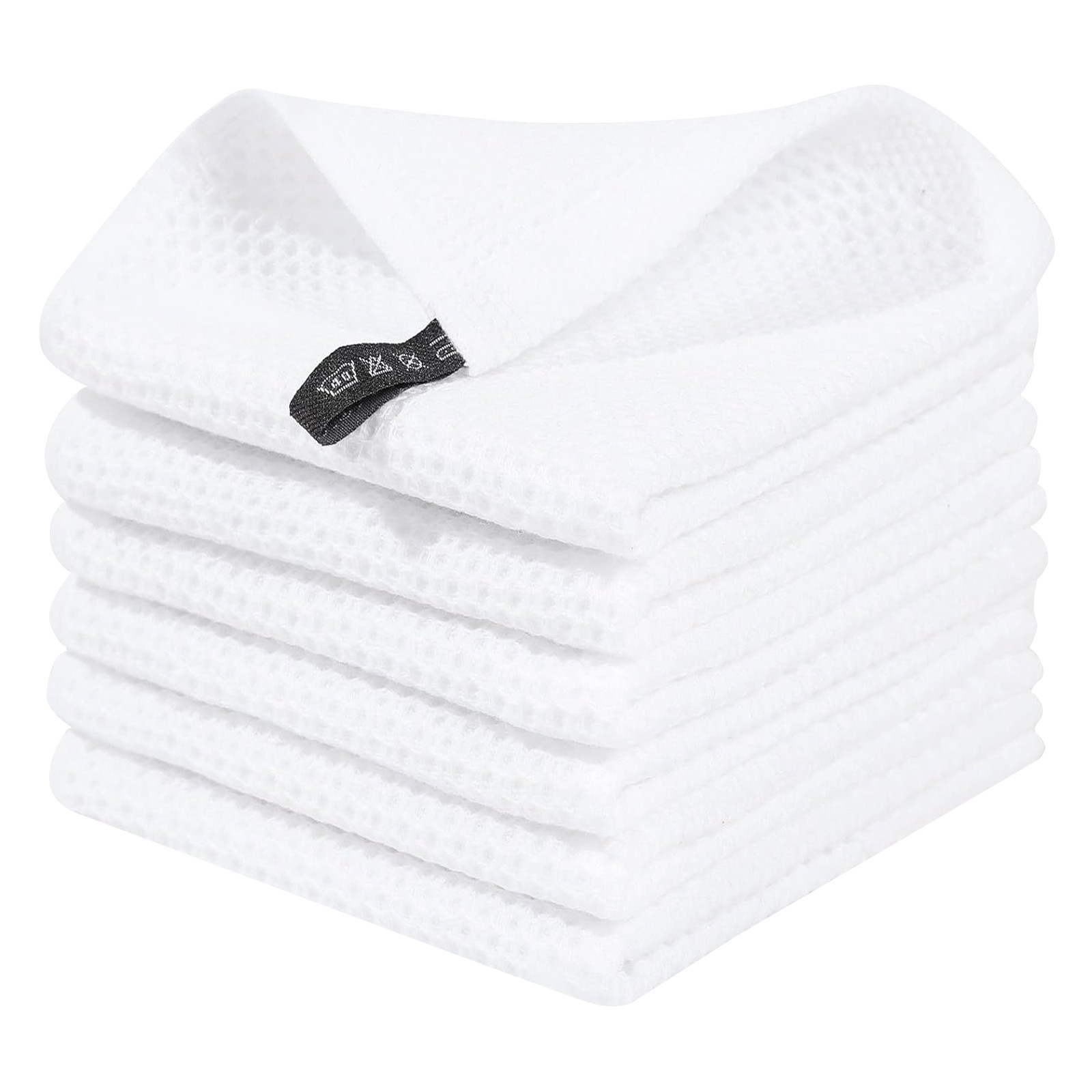 100% Cotton Waffle Weave Kitchen Dish Cloths, Ultra Soft Absorbent Quick Drying