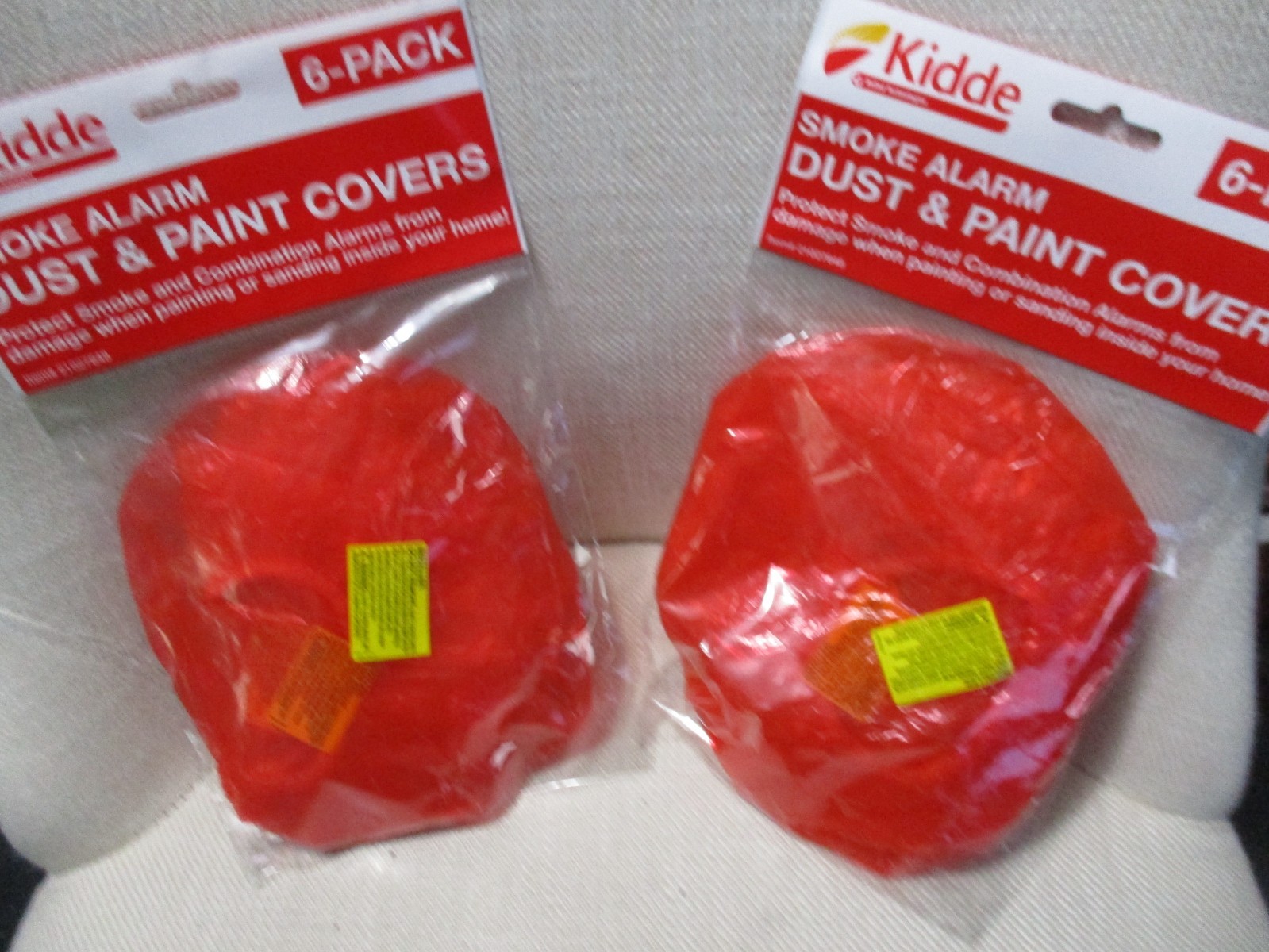 Lot of 2 Smoke Detector Dust and Paint Covers 6-Pack (total 12 covers) NEW