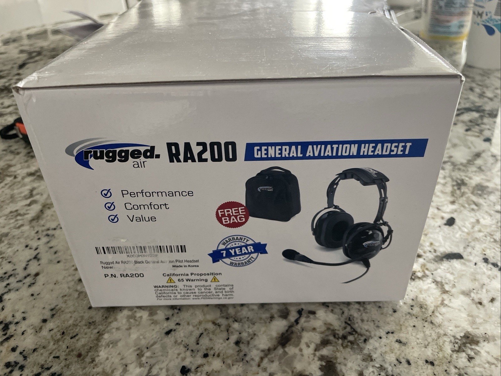 Rugged Air RA200 General Aviation Pilot Headset & Case