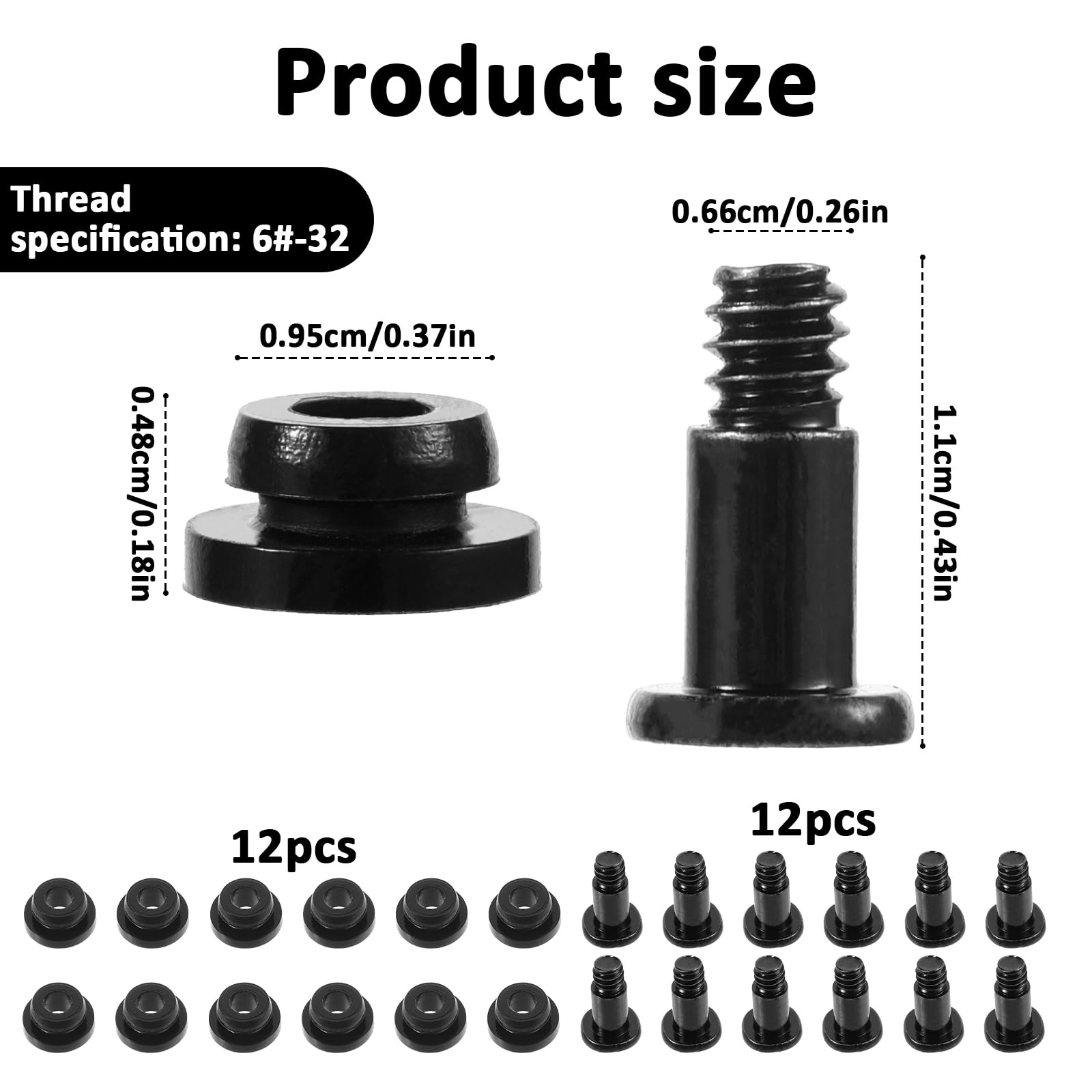 24 Pcs Hard Disk Drive Screws and Shock 6#-32, Black