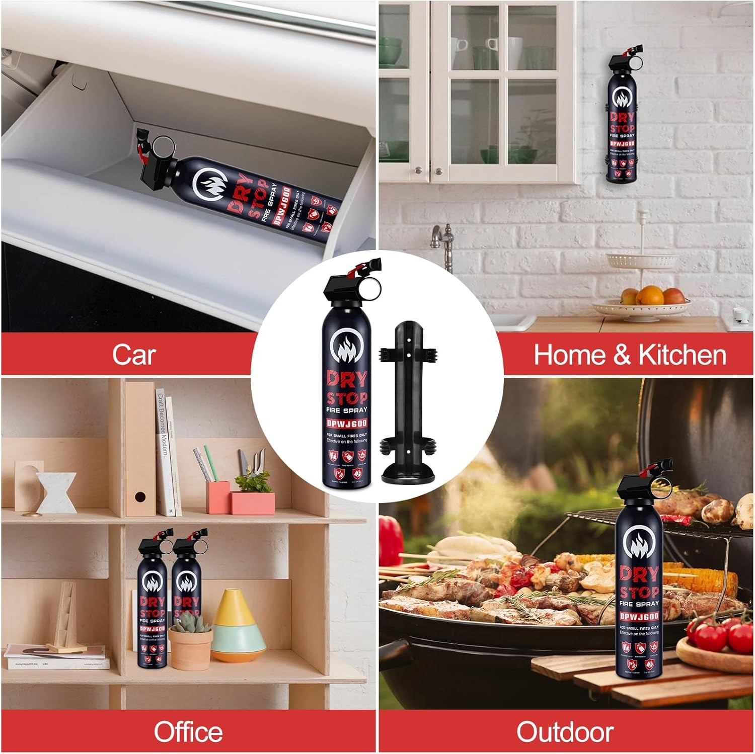 2Pack Dry Stop Fire Spray for Home - Auto Fire Extinguisher for Truck Vehicle, 6