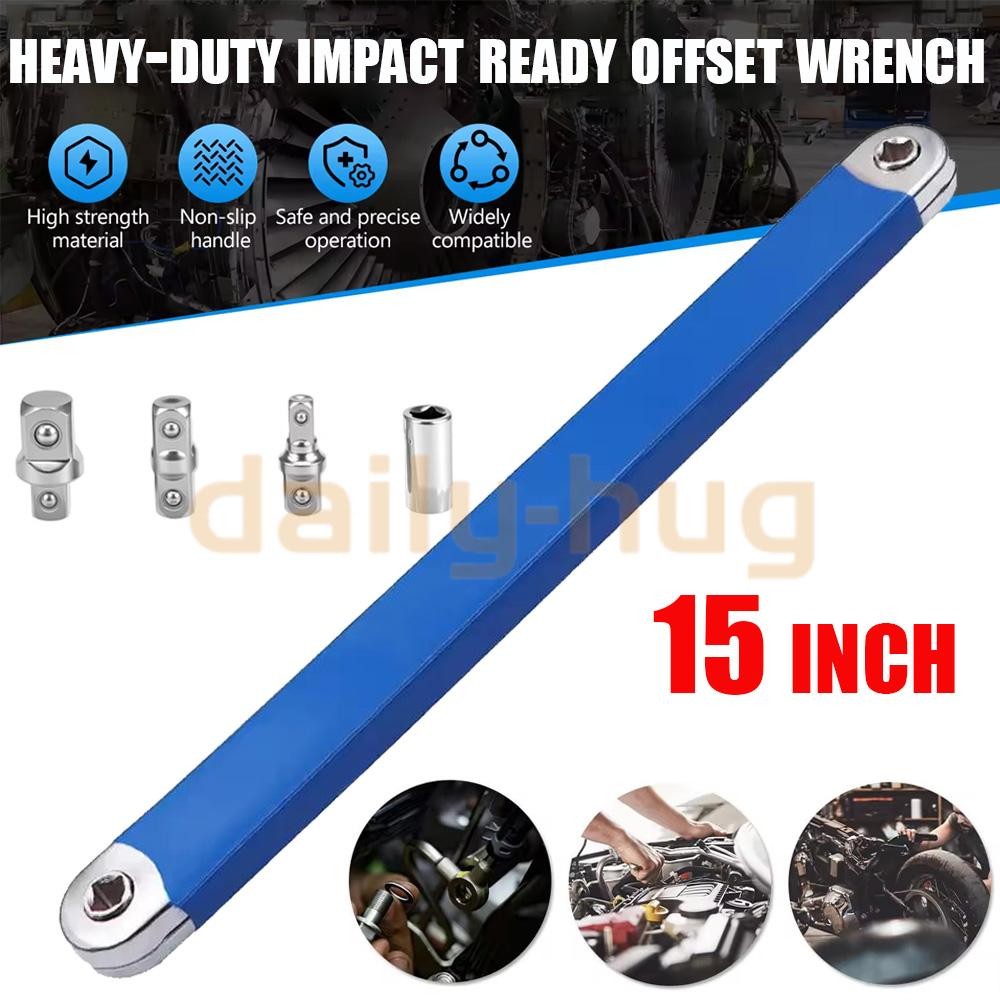 Impact Ready Offset Extension Wrench 1/2" 1/4" 3/8" Tight Spaces Extension Tool
